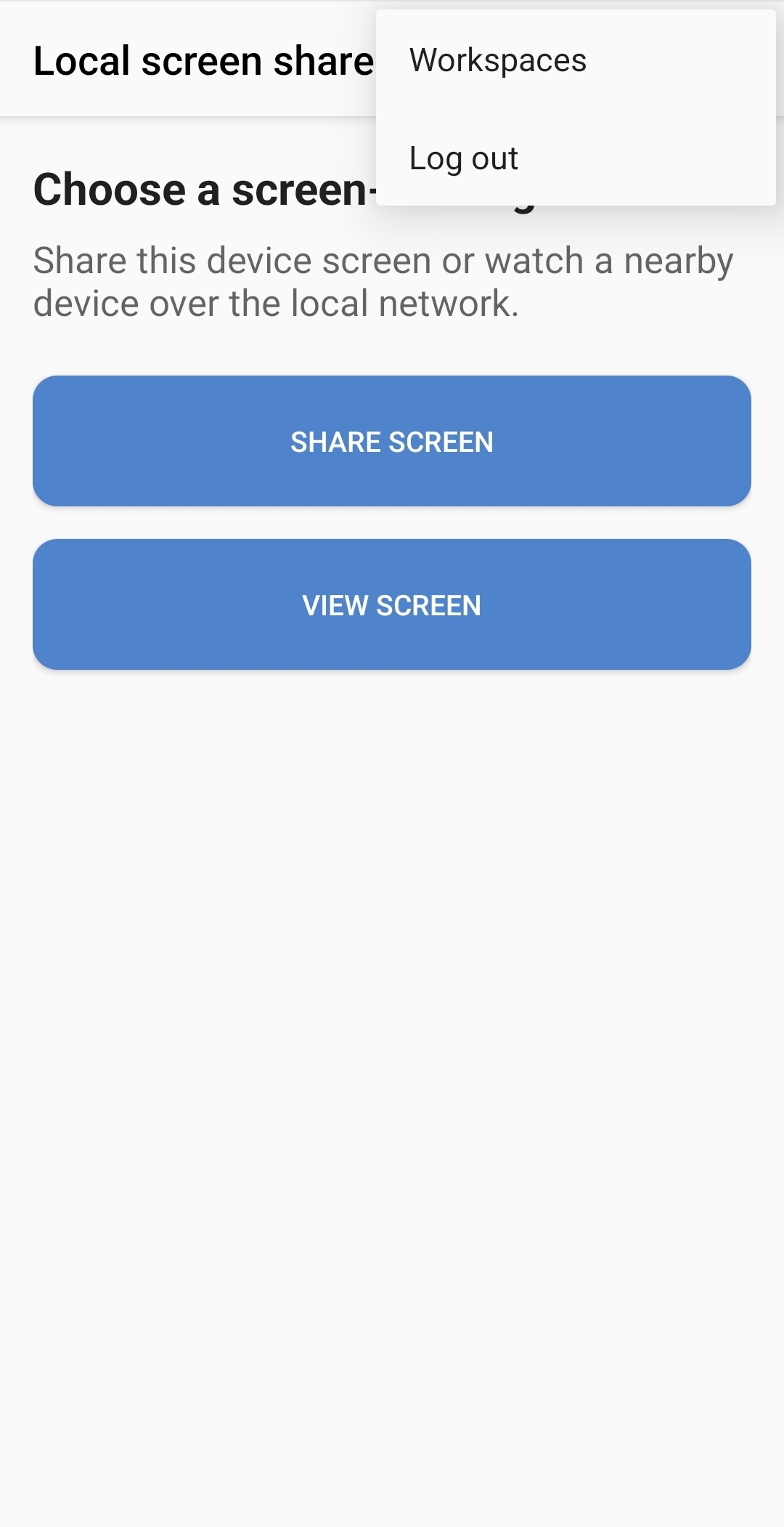 Account menu