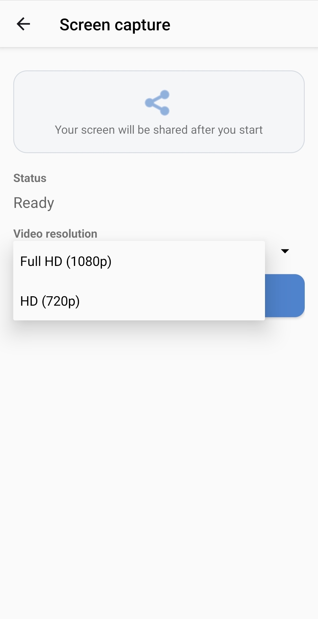 Video resolution options