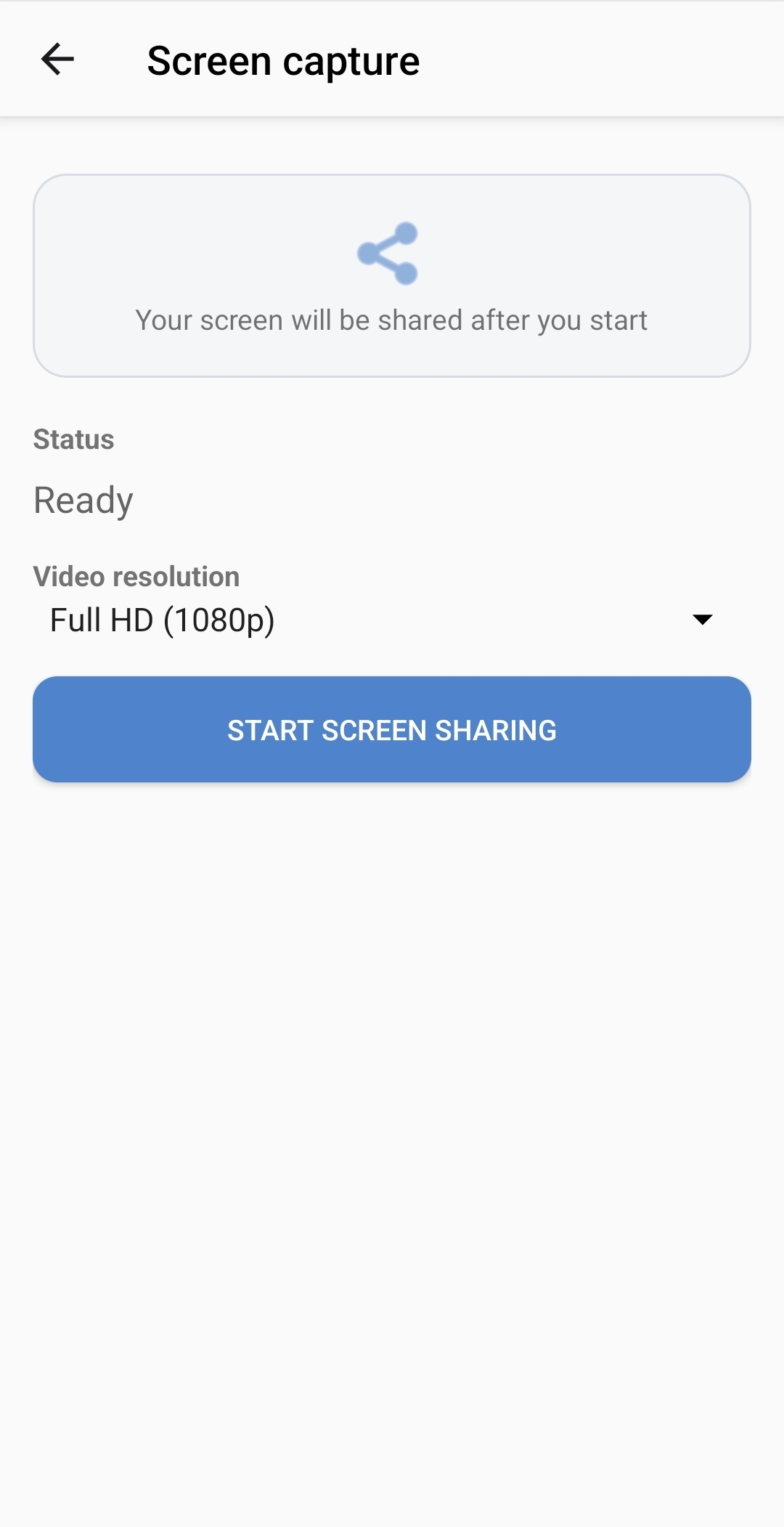 Share screen page